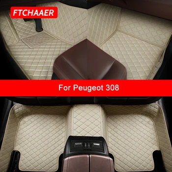 Автомобильные коврики FTCHAAER на заказ для Peugeot 308, автоаксессуары, коврик для ног 20